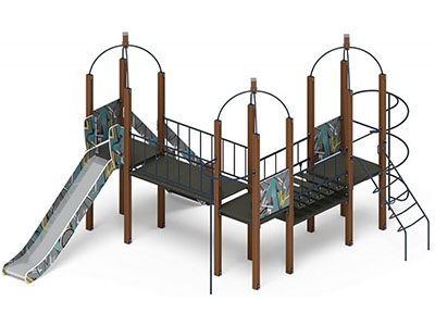 Детская игровая площадка Лаборатория веселья-8 (серая)