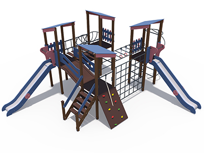 Игровой комплекс Геометрия с металлическими скатами Н-1500 ДИО 10114