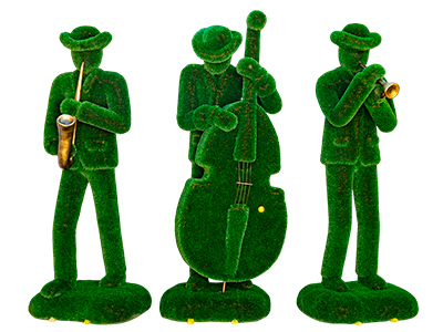 Топиари композиция музыканты звезды - Декстер, Ли, Оскар - газон Deluxe