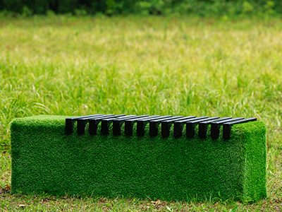 Топиари лавочка Мариэль, бук - газон Premium