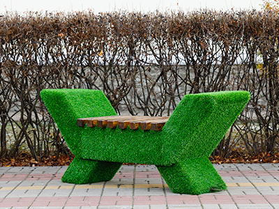 Топиари лавочка, темная - газон Eco