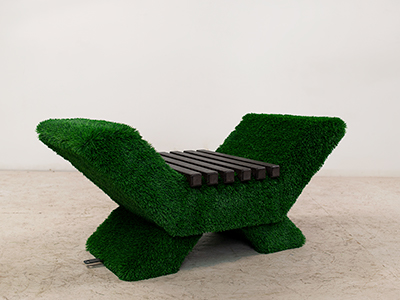 Топиари Лавочка (темная, полимерная доска) - газон Deluxe