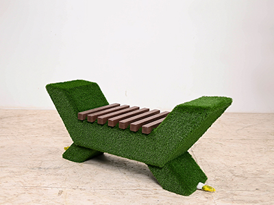 Топиари Лавочка (темная, полимерная доска) - газон Eco