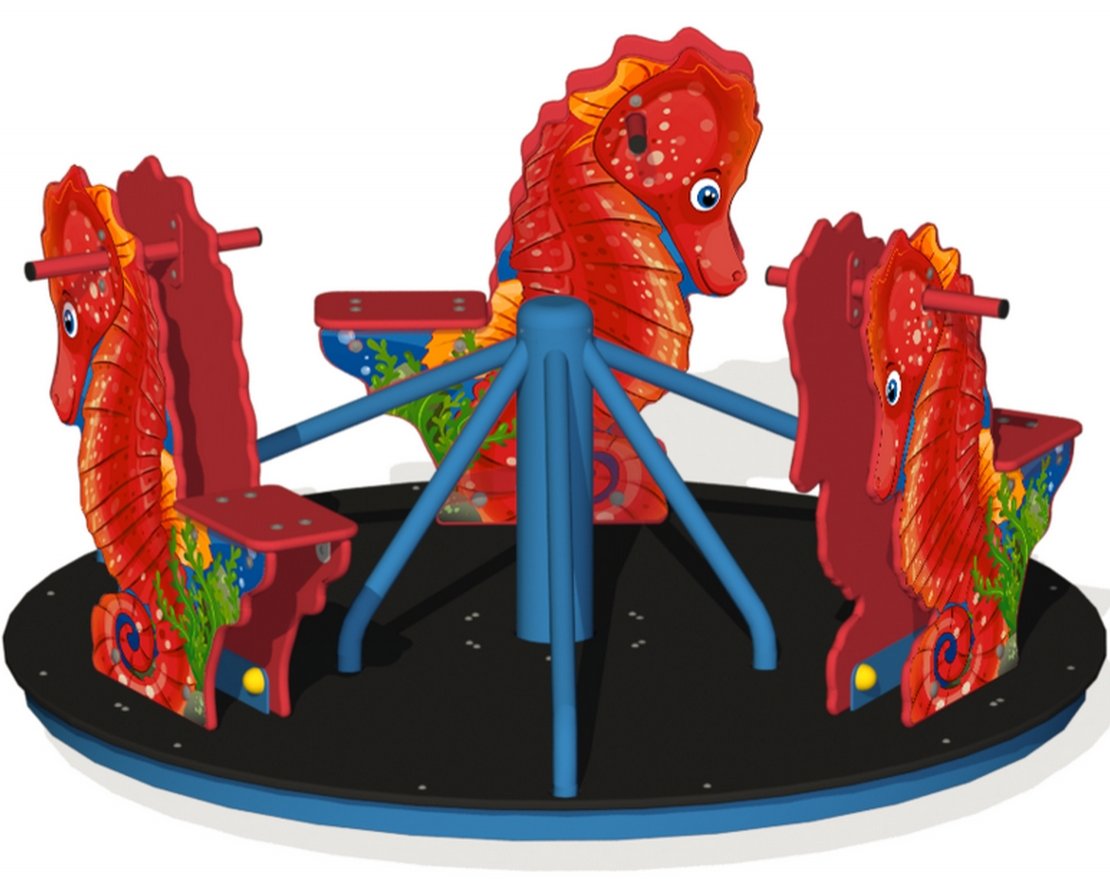 Карусель 3-х местная Морской конек КР-06