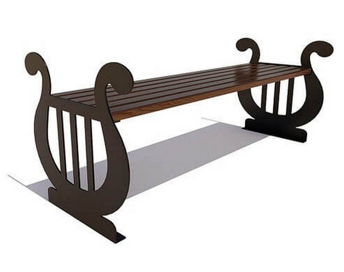 Парковая скамейка Лира, Сосна - вид 4