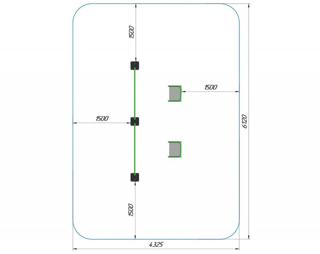 Перекладины стационарные разноуровневые Горизонталь силы - вид 2